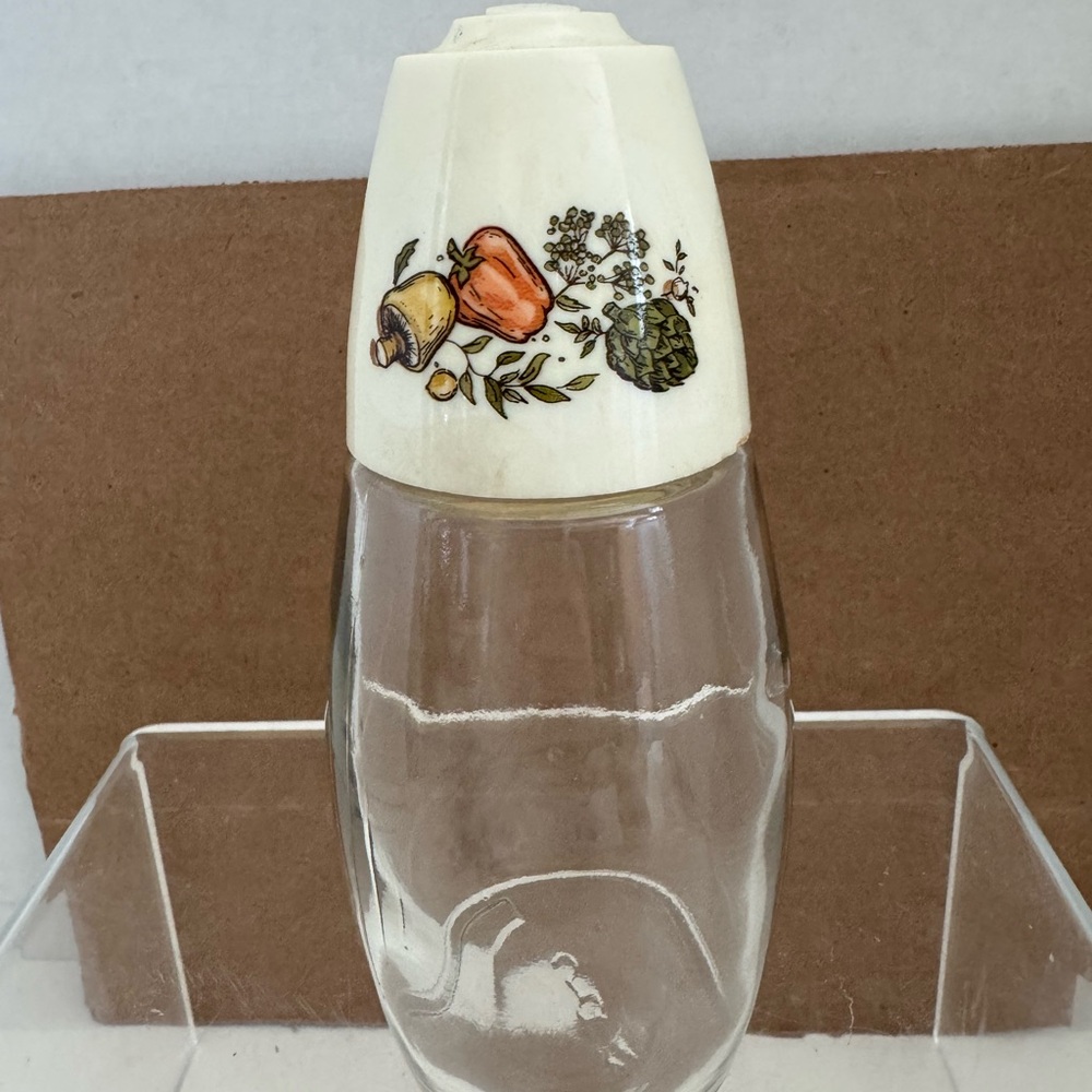 Vtg  Gemco spice of lifeSugar /Cheese Shaker glass USA mushrooms onions - Picture 2 of 4